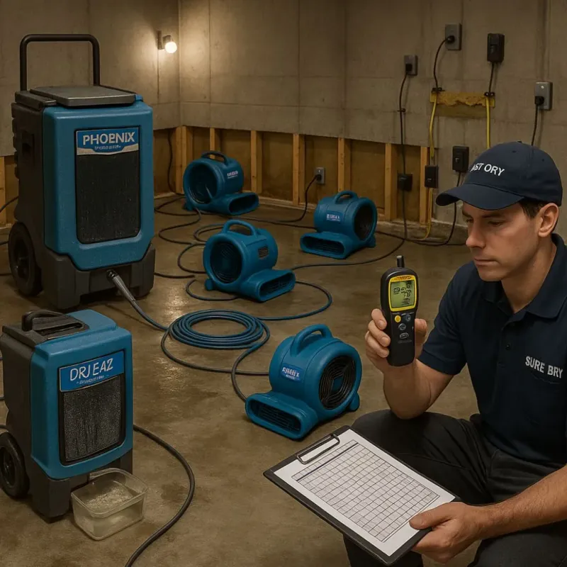 Structural Drying and Dehumidification process in Newport, NC
